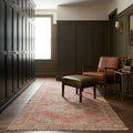 Red Turkish runner rug in a styled room