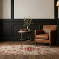 Red Turkish runner rug in a styled room