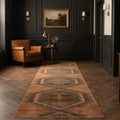 Orange Turkish runner rug in a styled room