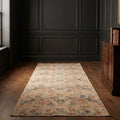 Beige Turkish runner rug in a styled room