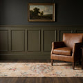 Beige Turkish runner rug in a styled room