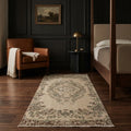 Beige Turkish runner rug in a styled room