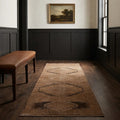 Beige Turkish runner rug in a styled room