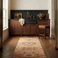 Orange Turkish runner rug in a styled room