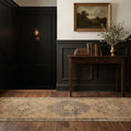 Beige Turkish runner rug in a landing
