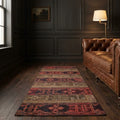 Red Turkish runner rug in a styled room