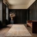Beige Turkish runner rug in an entryway