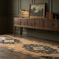 Beige Turkish runner rug in a styled room