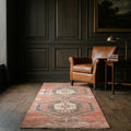 Red Turkish runner rug in a styled room