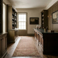 Pink Turkish runner rug in a styled room