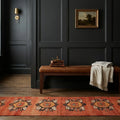 Orange Turkish runner rug in a styled room