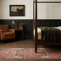 Pink Turkish runner rug in a styled room