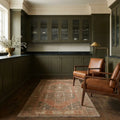 Brown Turkish runner rug in a styled room