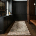 Beige Turkish runner rug in a styled room