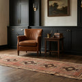 Brown Turkish runner rug in a styled room