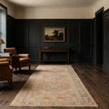 Beige Turkish runner rug in a styled room