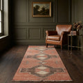 Red Turkish runner rug in a conservatory