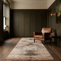Brown Turkish runner rug in a styled room