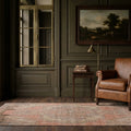 Brown Turkish runner rug in a conservatory
