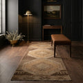 Beige Turkish runner rug in a styled room