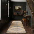 Beige Turkish runner rug in a styled room