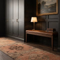 Orange Turkish runner rug in a styled room