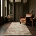 Beige Turkish runner rug in a conservatory