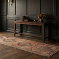 Orange Turkish runner rug in a styled room
