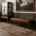 Brown Turkish runner rug in a styled room