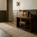 Beige Turkish runner rug in a styled room