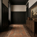 Orange Turkish runner rug in a styled room