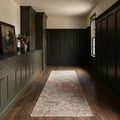 Green Turkish runner rug in a styled room