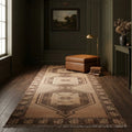 Orange Turkish runner rug in a styled room