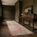 Pink Turkish runner rug in a styled room