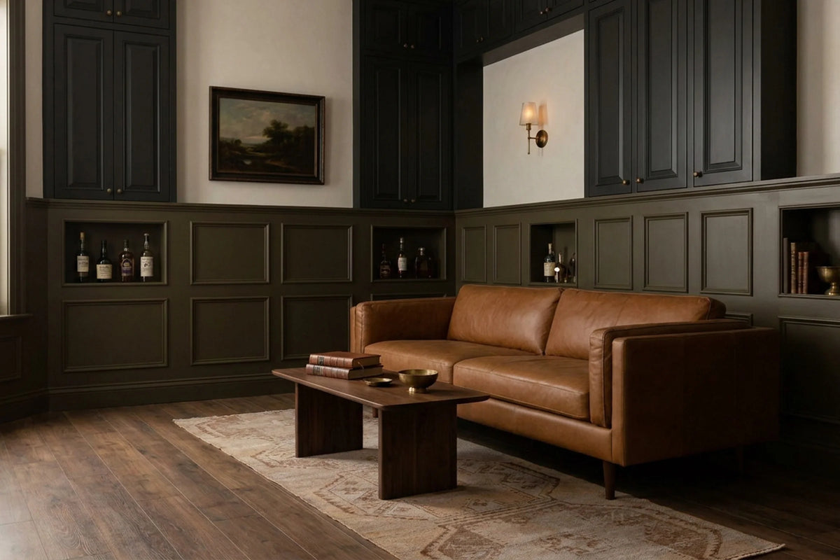 Beige Turkish runner rug in a styled room