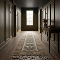 Beige Turkish runner rug in a styled room