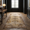 Beige Turkish runner rug in a styled room