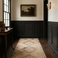 Beige Turkish runner rug in a styled room