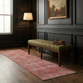 Red Turkish runner rug in a styled room