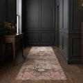 Gray Turkish runner rug in a styled room