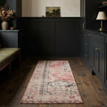 Pink Turkish runner rug in a styled room