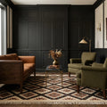 Beige Turkish runner rug in a styled room