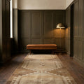 Brown Turkish runner rug in a styled room