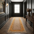 Orange Turkish runner rug in a styled room