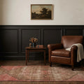 Red Turkish runner rug in a styled room