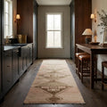 Beige Turkish runner rug in a styled room