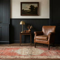 Red Turkish runner rug in a styled room