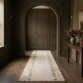 Beige Turkish runner rug in a styled room