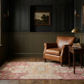 Red Turkish runner rug in a styled room