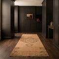Beige Turkish runner rug in a styled room